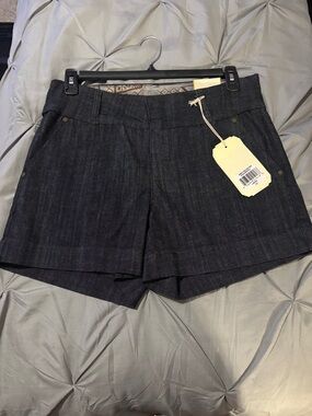 Dark Blue Denim-Style Women's Shorts